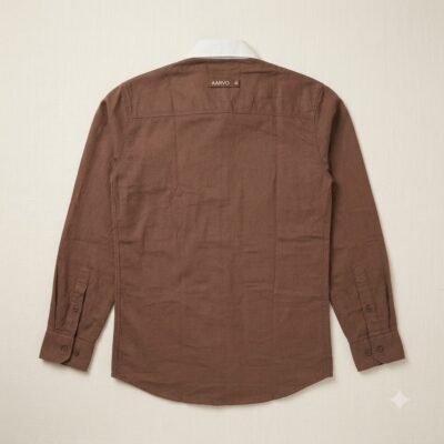 CONTRAST BROWN SHIRT