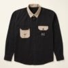 Black_twill_shirt_displayed_20260922215713 Aarvo Black Contrast Shirt