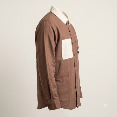 CONTRAST BROWN SHIRT