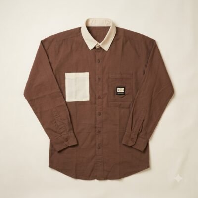 CONTRAST BROWN SHIRT