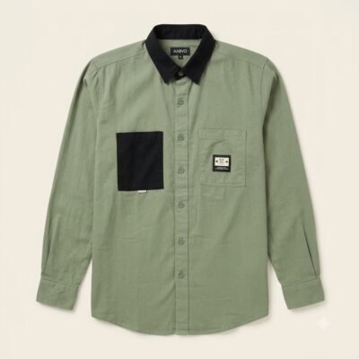 Front_view_of_green_shirt_20260922202526 CONTRAST OLIV GREEN SHIRT