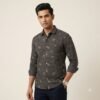 Male_fashion_model_wearing_shirt_20260922204540 Aarvo Floral Grey Print Shirt