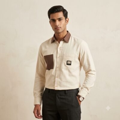 Male_model_wearing_cream_shirt_20260922202526 CONTRAST CREAM SHIRT