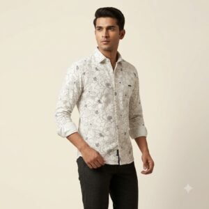 Model_wearing_embroidered_button…_20260922204540 Aarvo Floral Print Shirt