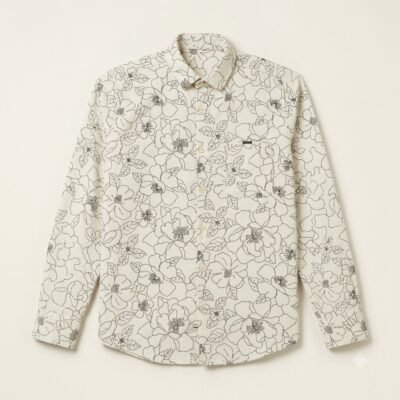 White_embroidered_shirt_front_view_20260922204540 Aarvo Floral Print Shirt