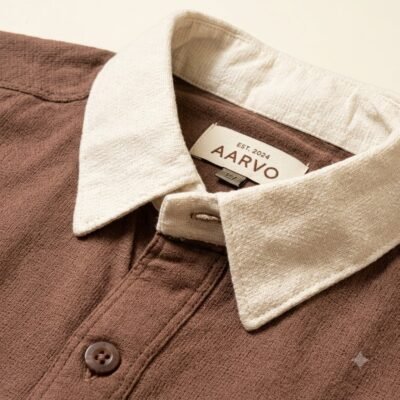 CONTRAST BROWN SHIRT