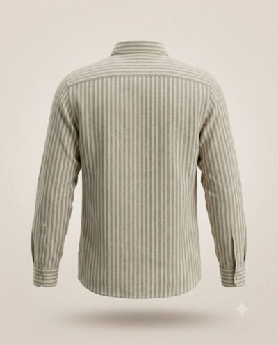 prodect01 STRIPE SHIRT OLIV GREEN